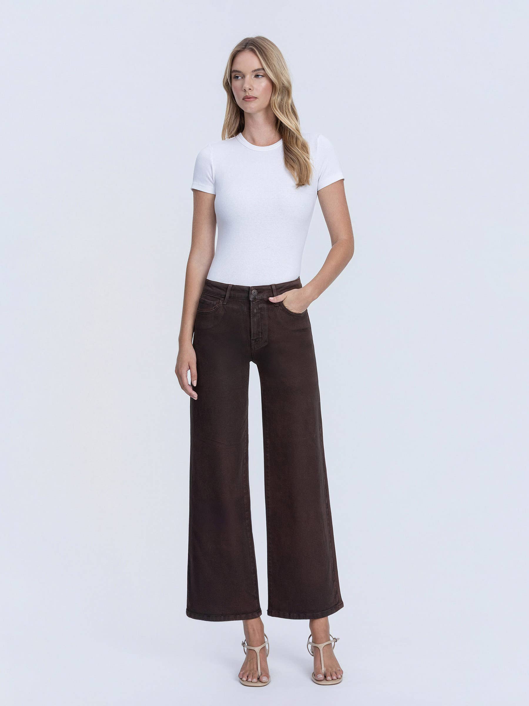 High Rise Coffee Jeans