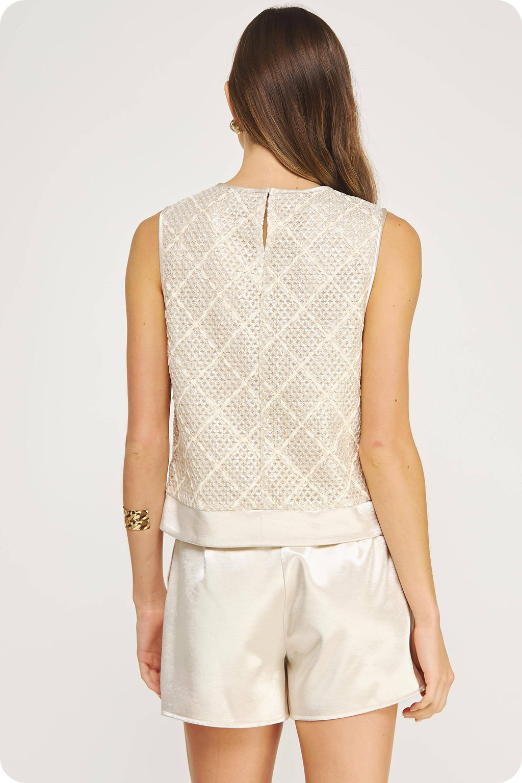 Satin Sequin Top