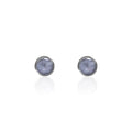 Granite Solitaire Stud Earrings - Sterline Silver