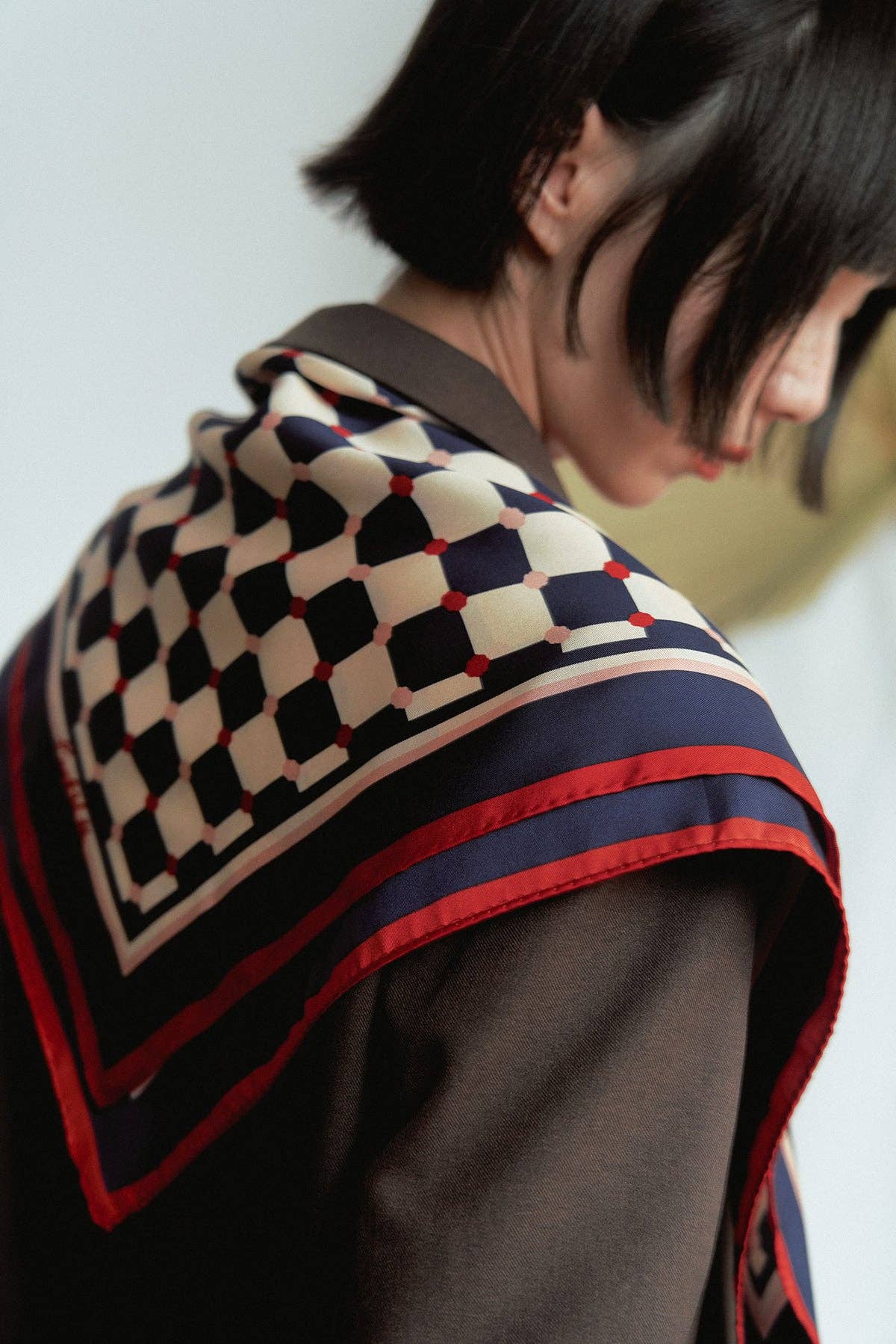 Exhibit 011: Checkerboard Silk Scarf