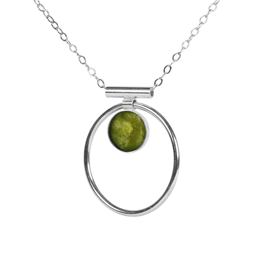 Peridot Annulet Necklace - Sterling Silver