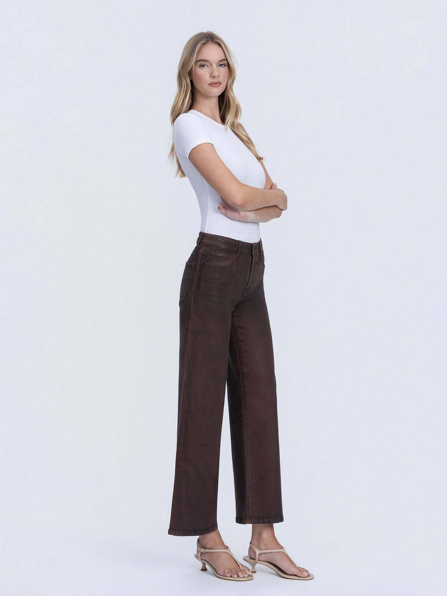 High Rise Coffee Jeans